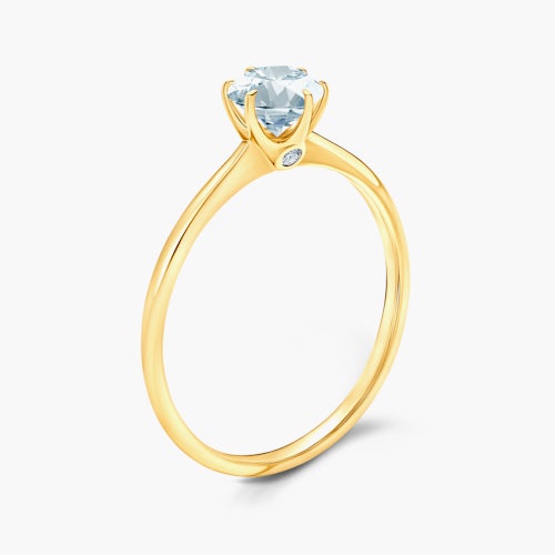 Pierścionek zaręczynowy The Journey: złoty, akwamaryn